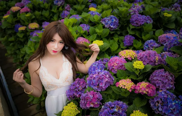 Flowers, hair, Asian