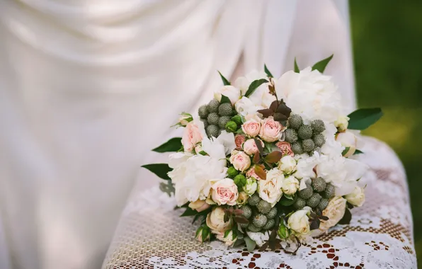 Picture flowers, roses, bouquet, fabric, pink, white, light background, different