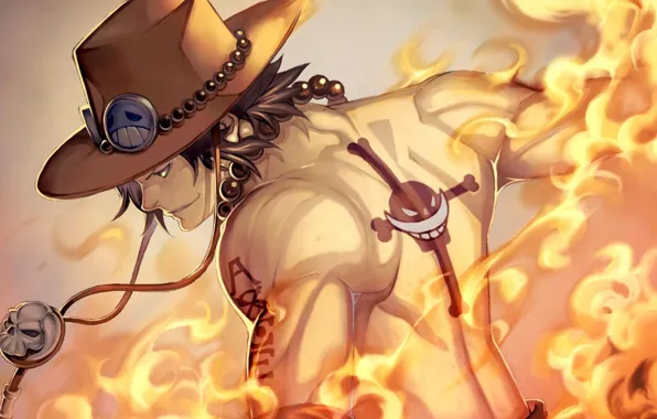 Anime, art, One Piece, Portgas D. ACE