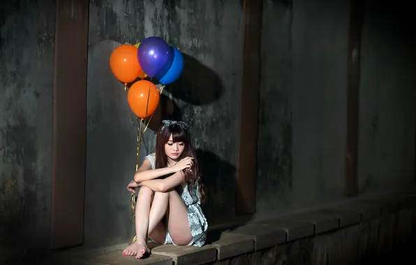 Sadness, balls, face, hair, dress, the tunnel, legs, cutie