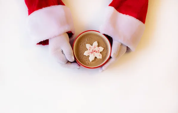 Picture holiday, coffee, Christmas, Cup, Santa