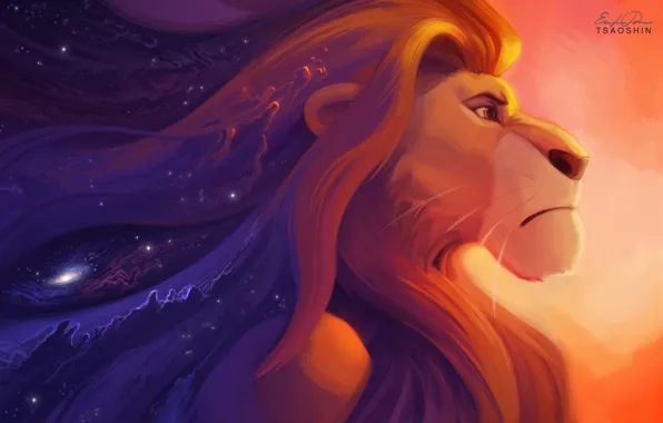 Picture look, stars, cartoon, Leo, art, art, stars, king