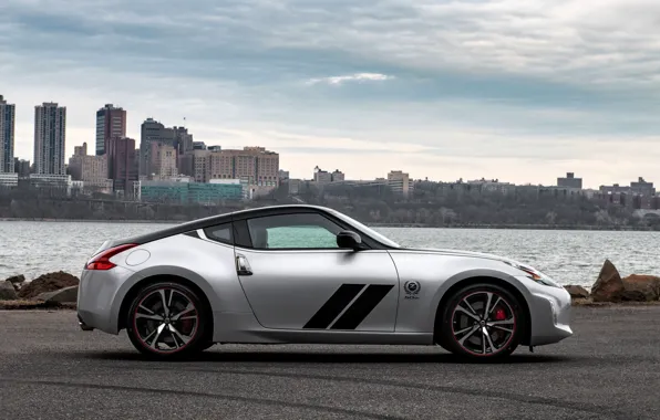 Coupe, profile, Nissan, 370Z, 50th Anniversary Edition, 2020, 2019, black and silver grey