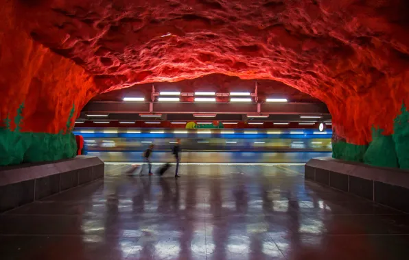 Stockholm, Sweden, metro station, Solna Centrum