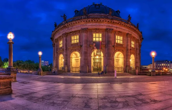 Picture the evening, Germany, backlight, Berlin, Bode-Museum
