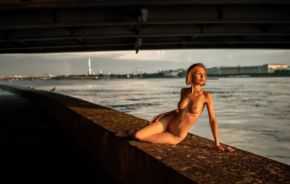 Chest, naked, tummy, figure, red, girl, legs, redhead