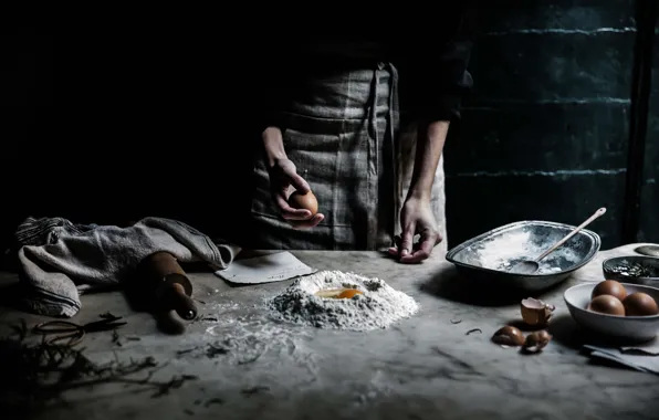 Picture eggs, pasta, wheat flour, Chief