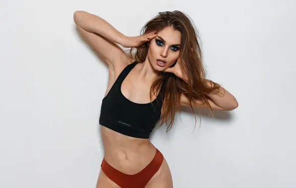 Sexy, pose, hair, panties, brown hair, topic, Ananda, Dmitry Medved
