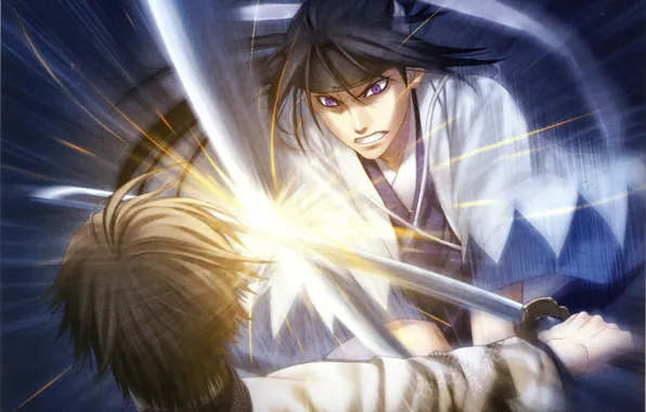 Lights, rage, sparks, katana, the fight, samurai, hakuouki shinsengumi kitano, pilgrimage chop toshizou