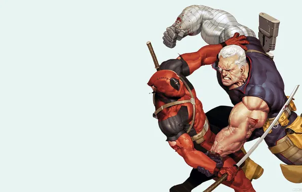 Red, Deadpool, Deadpool, comics, MARVEL, Cable, Wade Wilson
