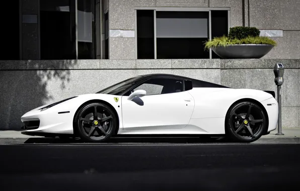 Ferrari, white, supercar, 458, Italia