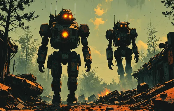 Stones, fiction, robots, postapokalipsis