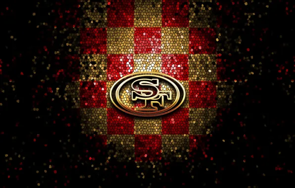 Wallpaper wallpaper, sport, logo, NFL, glitter, checkered, San Francisco  49ers images for desktop, section спорт - download