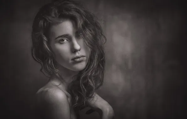 Portrait, monochrome, Anna, Arkady Kurta