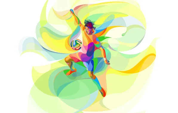 Football, the game, the ball, player, soccer, low poly