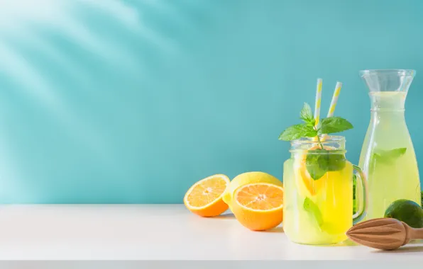 Lemon, oranges, drink, lemonade
