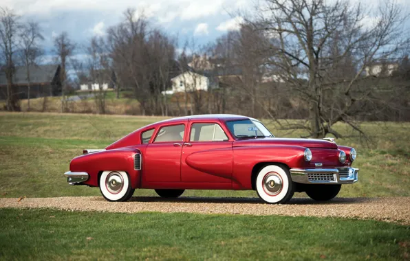 Auto, red, retro, blur, red, Sedan, metallic, Tucker