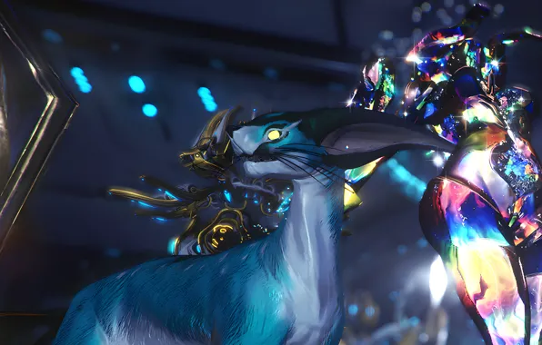 Girl, Blue, Lola, Warframe, Kawat