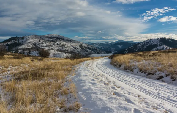 Winter, Road, Snow, Winter, Snow, Road