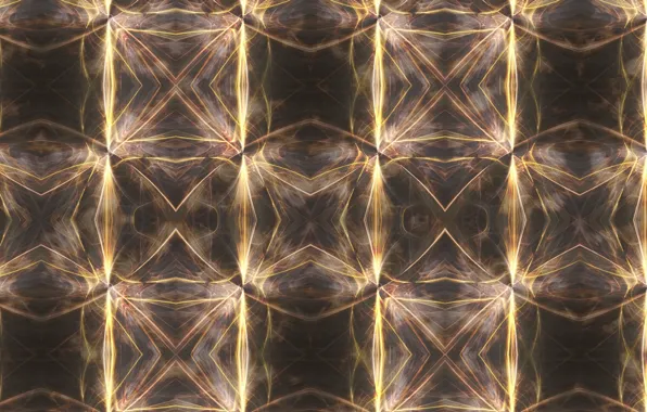 Gold, fractals, checkerboard, geometric shapes