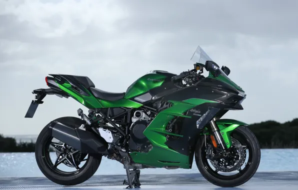 Download Wallpaper Kawasaki, Side, View, Ninja, Kawasaki Ninja H2 Sx Ex 