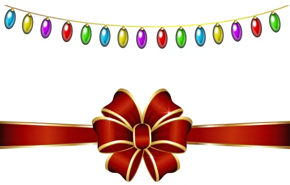 Tape, garland, bow, postcard, template