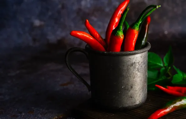 Red, mug, pepper, still life, sharp, Chile