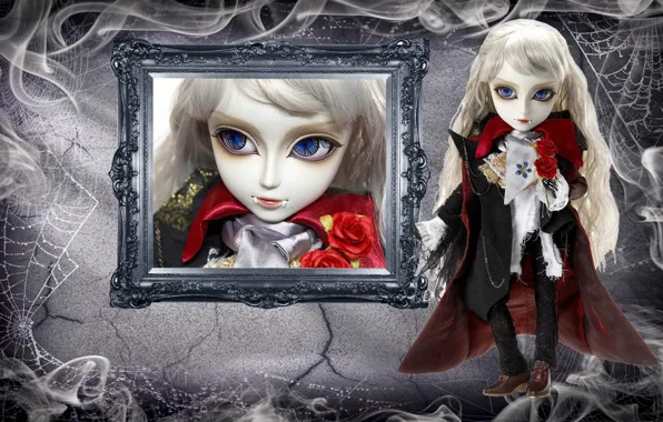 Rose, doll, vampire, Gothic
