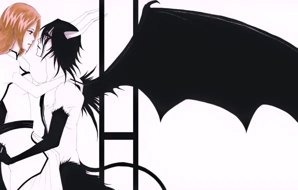 Look, girl, wings, the demon, art, guy, Bleach, Bleach