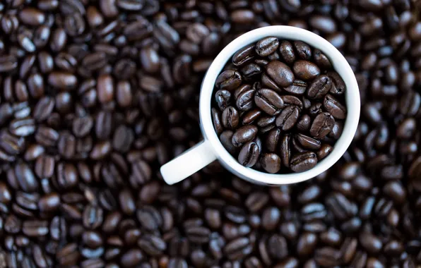 Picture coffee, mug, coffee beans