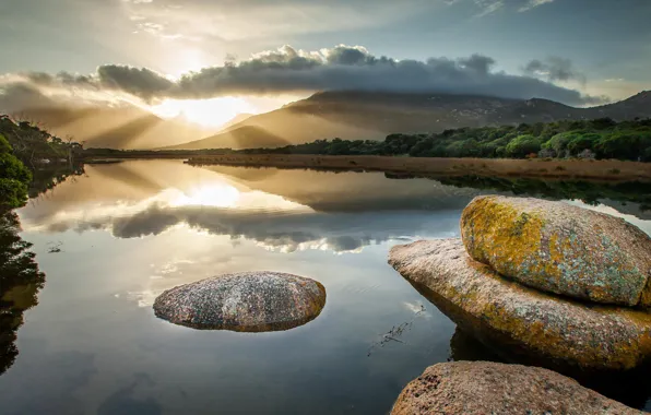Mountains, nature, lake
