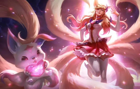 Stockings, Skirt, Stars, Art, Heart, Splash, League of Legends, LoL