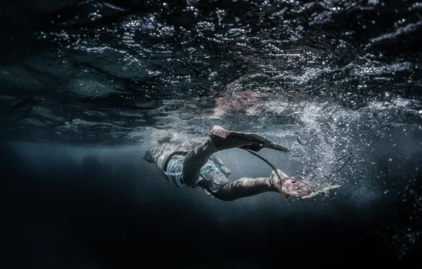 Picture water, the ocean, depth, underwater filming, the swimmer, Lasta
