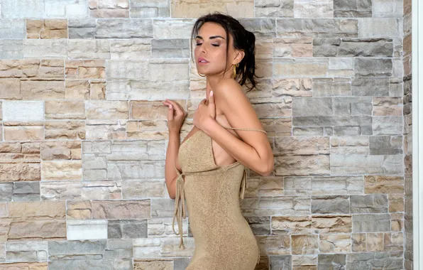 Model, gorgeous, photoshoot, posing, beautiful face, tanned babe, elegant dress, sensual beauty