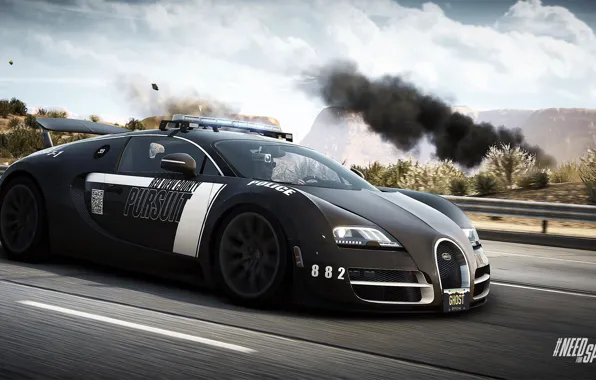 Picture Bugatti Veyron, Need for Speed, nfs, police, 2013, pursuit, Rivals, NFSR