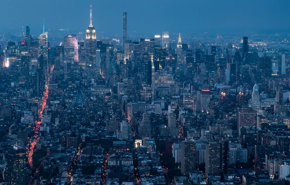 New York, skyscrapers, panorama, USA