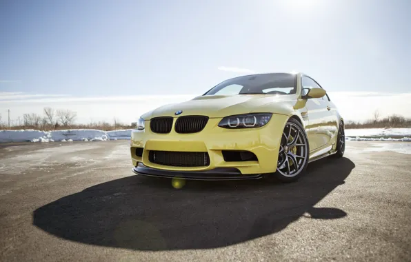 BMW, Yellow, E92, Shadow, M3