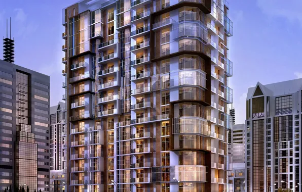 The city, building, architecture, MODERN APARTMENT BUILDING, sport city