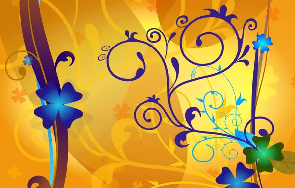 Line, flowers, pattern, vector, the volume