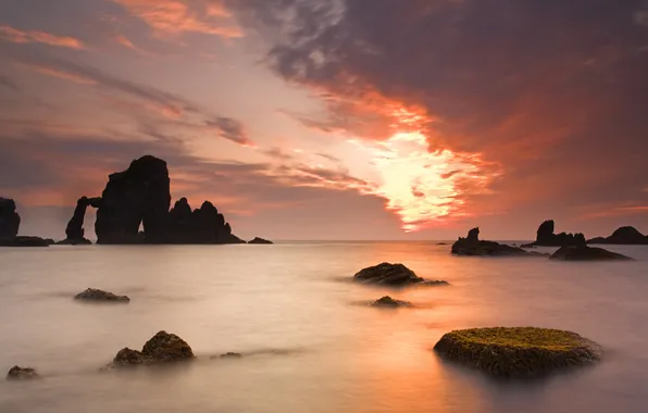 Sea, the sky, stones, rocks