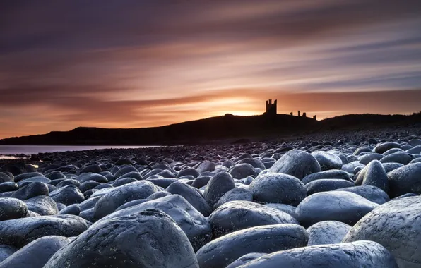 Light, Clouds, Sky, Beach, Sun, Sunrise, Rocks, Stones