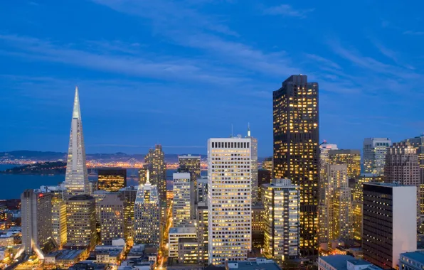 The sky, skyscrapers, CA, USA, USA, San Francisco, downtown, California