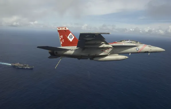 Super Hornet, USS, carrier-based fighter-bomber FA-18F, Kitty Hawk