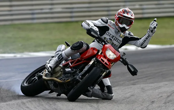 Picture turn, skid, turn, motorcycle, bike, Ducati, bike, Ducati