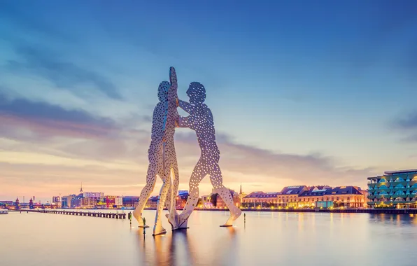 Picture lights, river, home, Germany, Berlin, installation, Spray