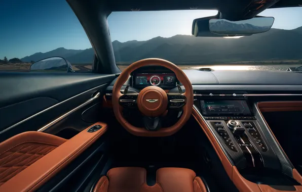 Picture Aston Martin, wheel, car interior, torpedo, 2023, Aston Martin DB12, DB12