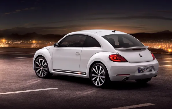 Picture machine, landscape, lights, view, beetle, the evening, volkswagen, drives
