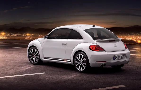 Machine, landscape, lights, view, beetle, the evening, volkswagen, drives