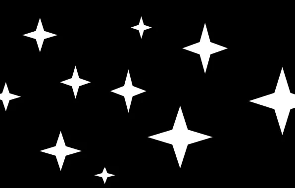 Picture stars, white, black background