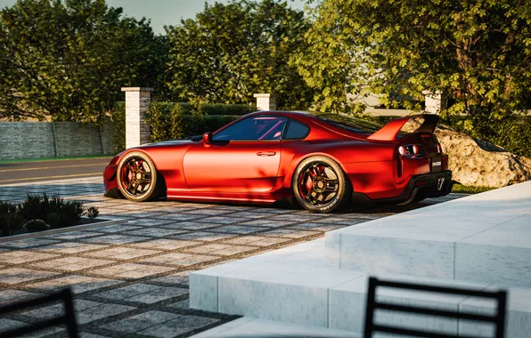 Toyota, Toyota Supra, Widebody, Mk4, Side View, Mark 4, Rostislav Prokop, Restomod